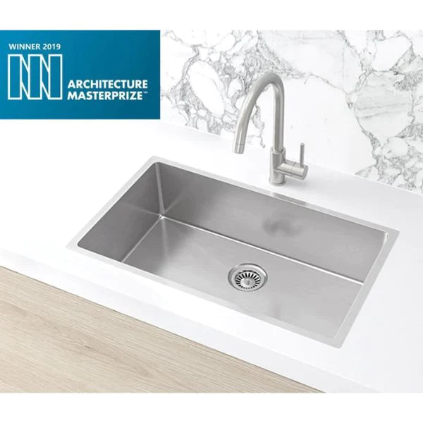 Meir Single Large Bowl Kitchen Sink 760mm - Brushed Nickel