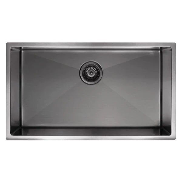 Meir Single Large Bowl Kitchen Sink 760mm - Gunmetal Black