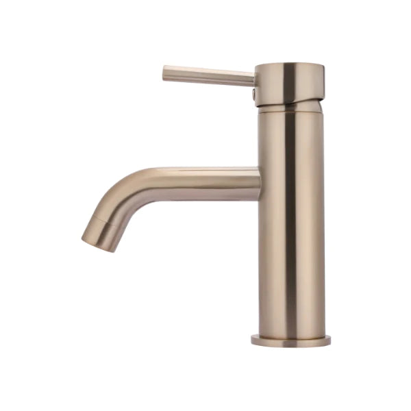 Meir Round Champagne Basin Mixer with Curved Spout