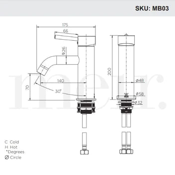 Meir Round Basin Mixer - Shadow