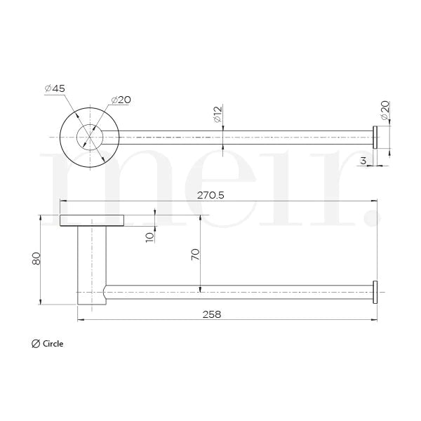 Meir Round Guest Towel Rail Champagne