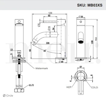 Meir Piccola Basin Mixer - Shadow