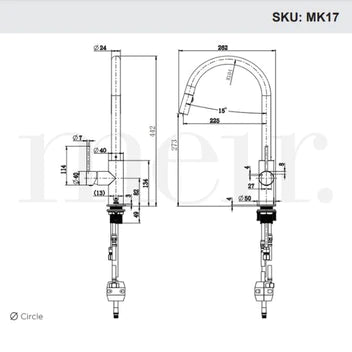 Meir Round Piccola Pull Out Kitchen Mixer Tap Shadow