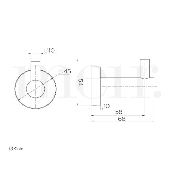 Meir Round Robe Hook Brushed Nickel