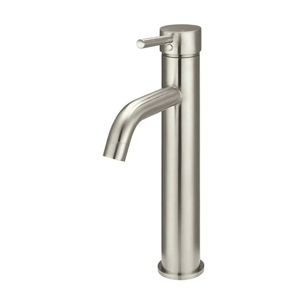 Meir Round Tall Curved Basin Mixer Brushed Nickel