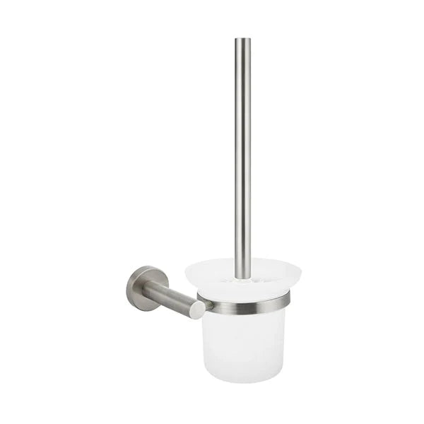 Meir Round Toilet Brush and Holder Brushed Nickel