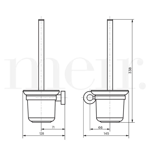 Meir Round Toilet Brush and Holder Brushed Nickel