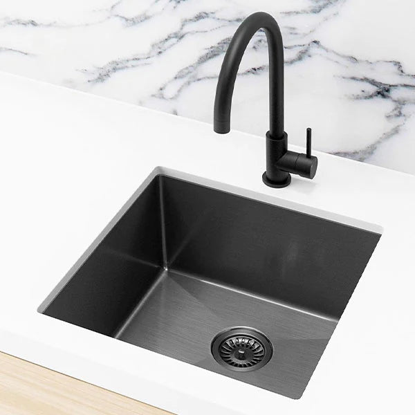 Meir Single Bowl PVD Kitchen Sink 450mm - Gunmetal Black - MKSP-S450450-GM