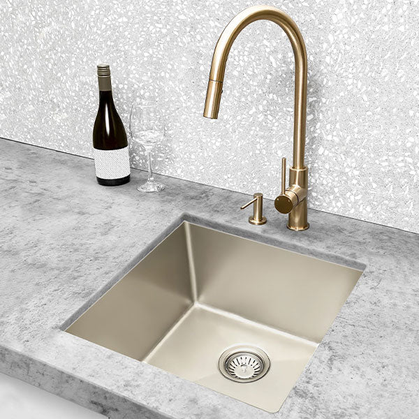 Meir Kitchen Sink Single Bowl 450mm x 450mm - Brushed Nickel